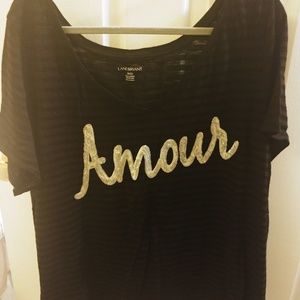 Lane Bryant ‘Amour’ Short Sleeve Black Tee